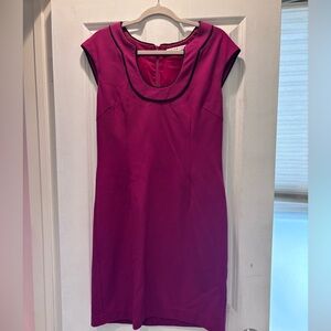 Trina Turk Magenta Mini Dress with Black Accents